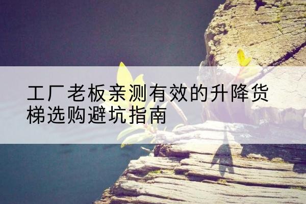 乾安升降货梯怎么选-工厂老板亲测有效的升降货梯选购避坑指南