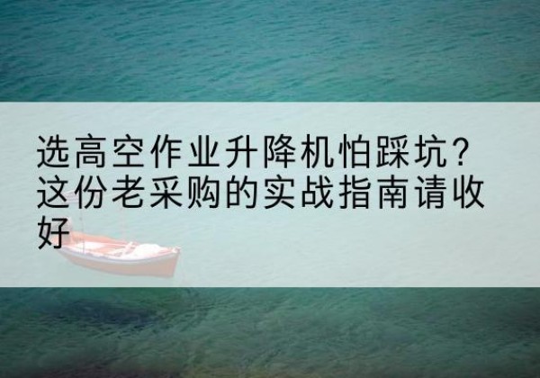 乾安高空作业升降机厂家推荐-选高空作业升降机怕踩坑？这份老采购的实战指南请收好