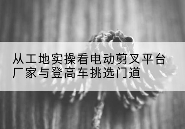 乾安电动剪叉升降平台厂家-从工地实操看电动剪叉平台厂家与登高车挑选门道