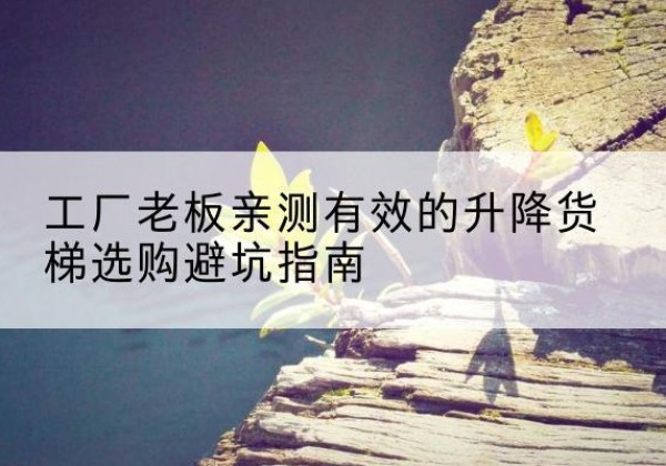 乾安升降货梯怎么选-工厂老板亲测有效的升降货梯选购避坑指南
